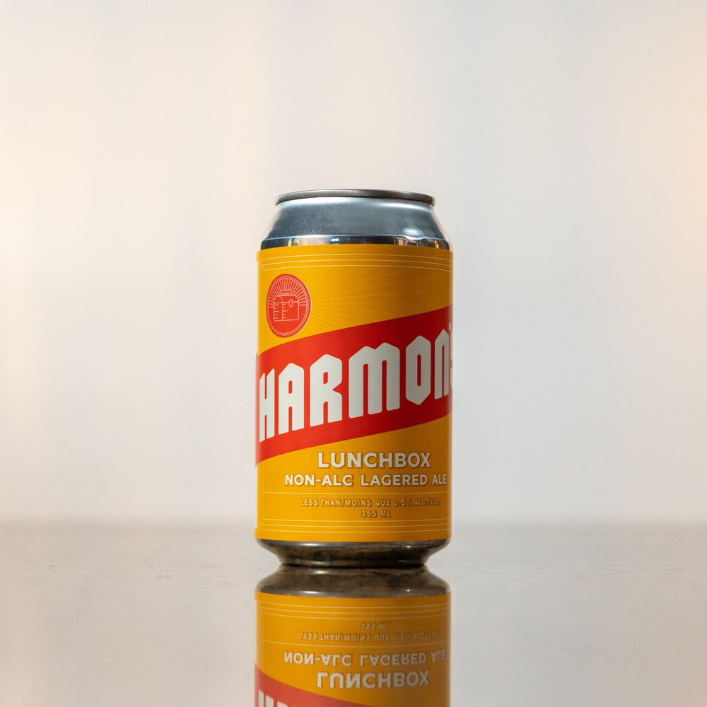 Harmon's Lunchbox Non-alcoholic Lagered Ale.